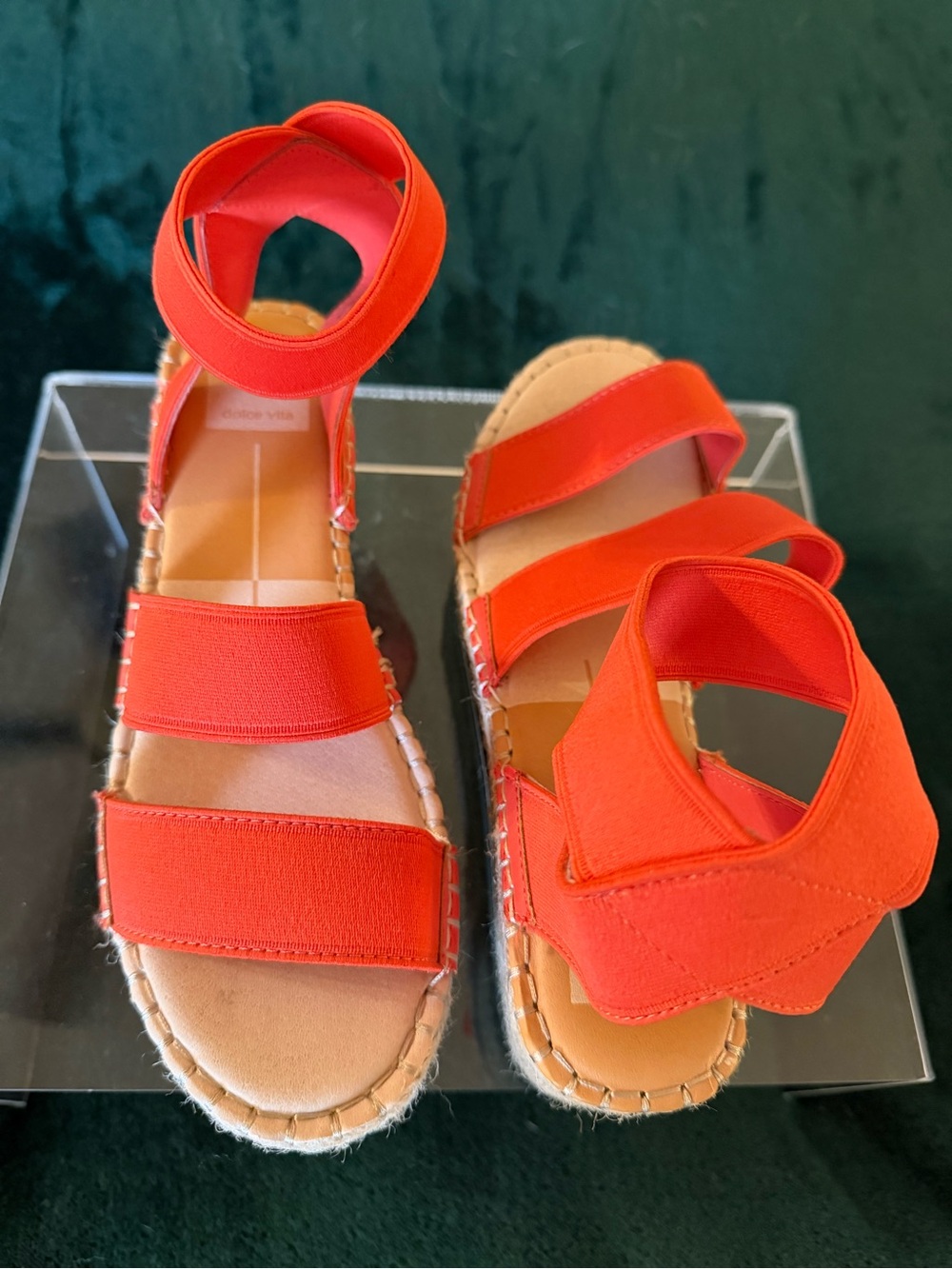Dolce Vita Orange Espadrille Wedge Sandals Size 8